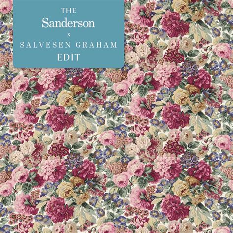 Rose And Peony Red Fabric Sanderson By Sanderson Design