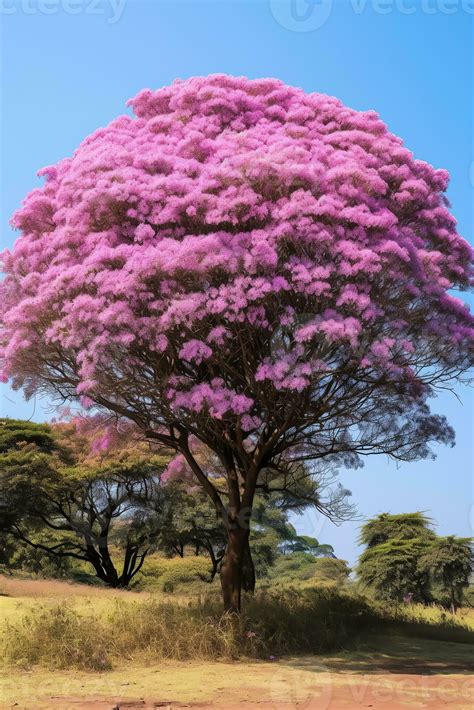 Ai Generative Silk Floss Tree Ceiba Speciosa With Spiky Thorns And