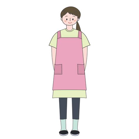 エプロン姿の女性 イラスト 商用フリー無料のイラスト素材なら「イラストマンション」