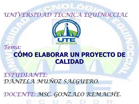 Ute Pasos Para Elaborar Un Proyecto Y La Descripci N De Los Elementos