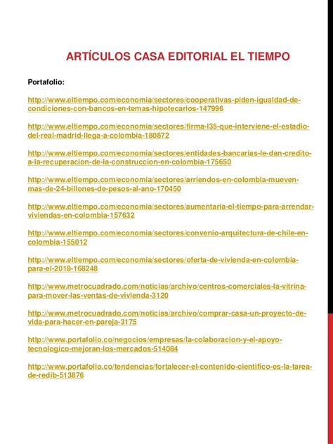 Artículos Casa Editorial El Tiempo