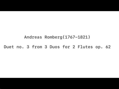 Andreas Romberg Duet No From Duos For Flutes Op Fsw