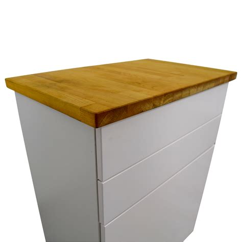 74 Off Ikea Ikea White Butcher Block Counter Cabinet With Two