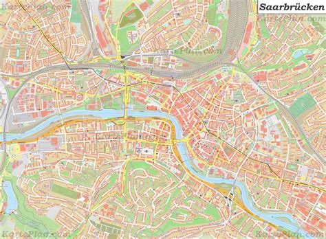 Große Detaillierte Stadtplan Von Saarbrücken