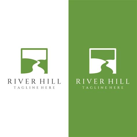 River Hill Landscaping Logo With Green Nature Silhouette Jiffy Designs