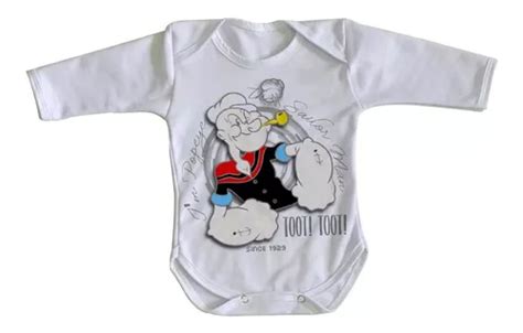 Body Bebê Luxo Popeye Sailor Marinheiro Mar Brutus Desenho Mebuscar