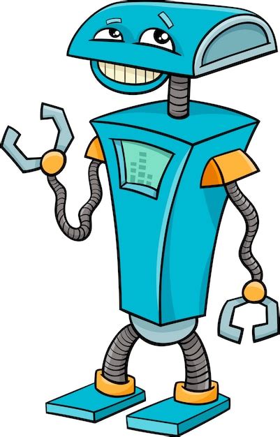 Roboter Charakter Cartoon Illustration Premium Vektor