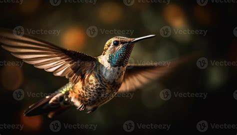 Rufous hummingbird flapping wings in mid air generated by AI 24789295 ...