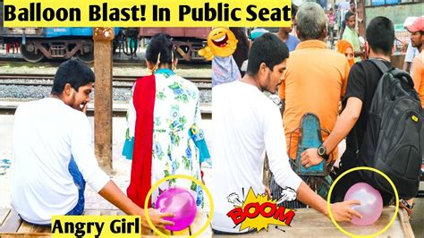 Popping Balloon Blast Prank In Public Seat Update Viral Popping