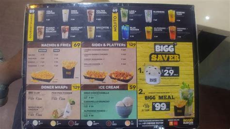 Menu at Biggies Burger : Peelamedu (Coimbatore), Coimbatore