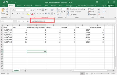 Day, Month, Year, Weekday from date in Excel - OfficeInside.Org