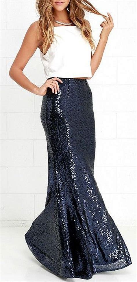 Hip Mermaid Floor Length Skirts Custom Made Long Sequin Skirt Made To