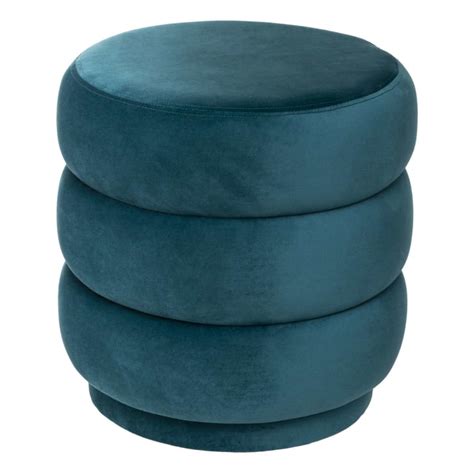 Pouf Rond En Velours Canard X Cm Maisons Du Monde