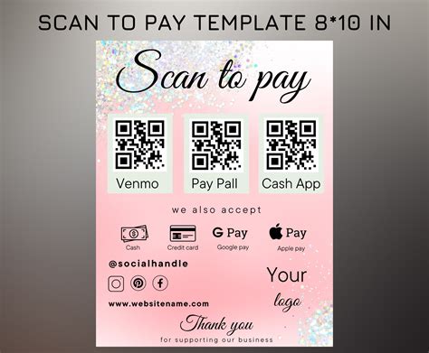 scan  pay sign scan  pay template printable payment sign