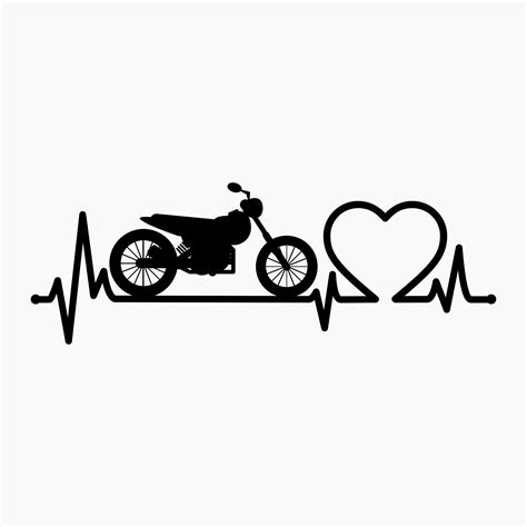 Latido del corazón de la motocicleta 1 Archivos de corte Svg Png Eps