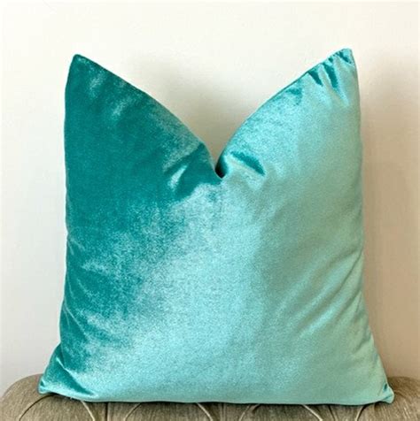 Luxury Turquoise Velvet Pillow Cover Blue Pillows Velvet Pillow Throw Pillows Decorative Pillows