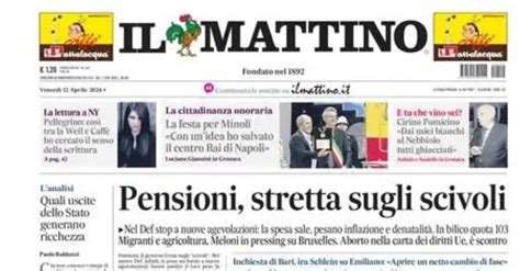 PRIMA PAGINA IL MATTINO OGGI Per Kvara è tempo di rinnovo Calcio