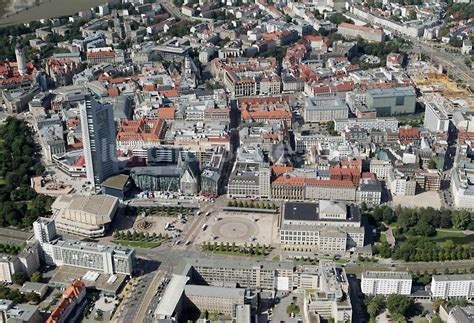 Luftaufnahme Leipzig Altstadtzentrum Am Augustusplatz Unihochhaus