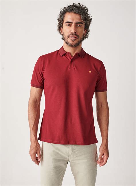 Camiseta Hombre Tipo Polo Color Vinotinto Moft