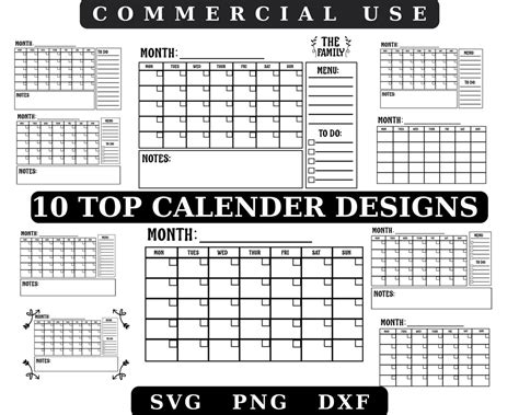 Calendar Svg Calendar Cricutcalendar Svg Bundlehome Decor Svg