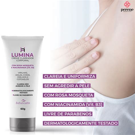 Lumina Creme Clareador Corporal Virilhas Axilas Coxas Joelhos