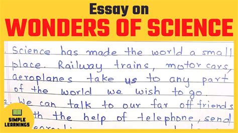 Wonders Of Science Essay In English 300 Words Essay Writing On