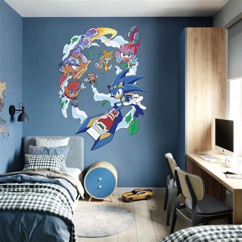 Peel And Stick Super Sonic Wall Decal Sonic The Hedgehog Wall Sticker