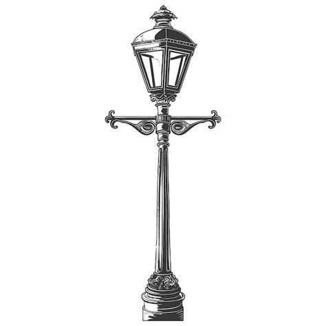 Premium Vector Ornate Vintage Street Lamp Post Drawing