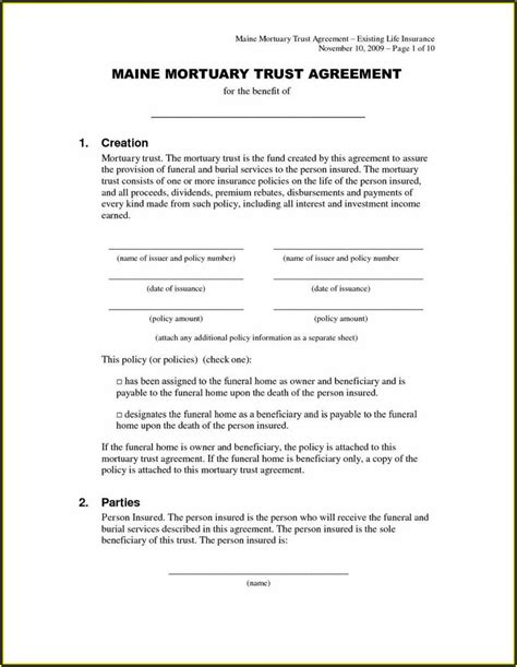 Free Irrevocable Trust Template Irrevocable Trust Ting Trust Sample Printable Templates Free