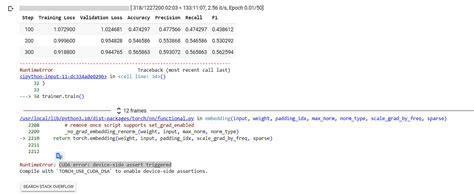 CUDA Error Device Side Assert Triggered After A Certain Steps