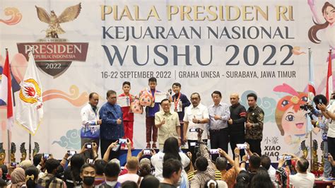 Airlangga Dan Ahmad Dhani Hadiri Kejurnas Wushu Piala Presiden 2022