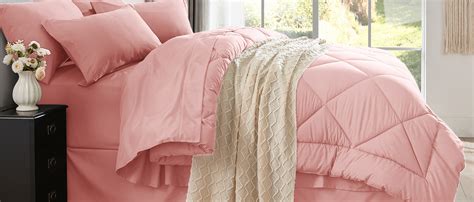 Amazon Newspin Full Bed In A Bag Pieces Comforter Set Pink All