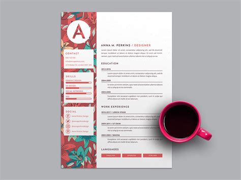 Free Pretty Floral Resume Template on Behance