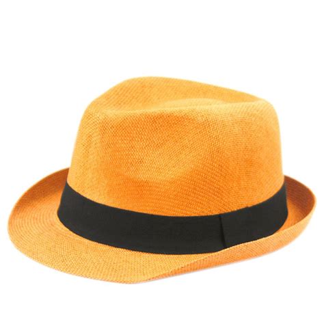 Unisexs Short Roll Up Brim Straw Fedora Hat Trilby Cuban Panama Summer Beach