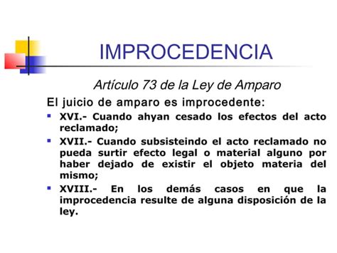 Principios Rectores Del Juicio De Amparo Ppt