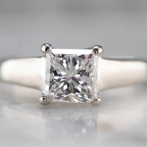 Princess Cut Solitaire Ring - Etsy