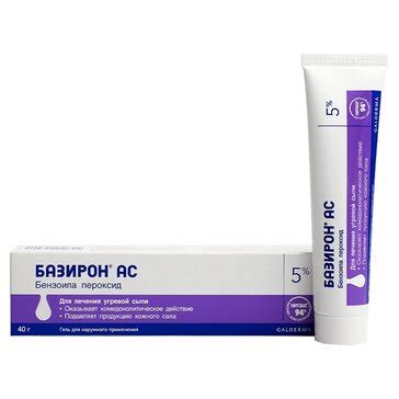 Купить базирон АС гель от прыщей и угревой сыпи 5%, 40 г (бензоила ...