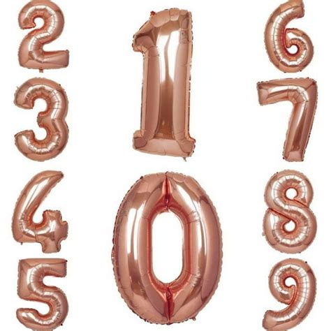 Efavormart 40 Rose Gold Mylar Foil Helium Number Balloons Party