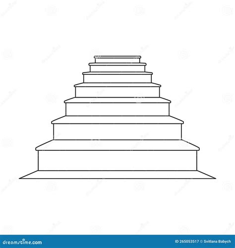 Stair Vector Iconoutline Vector Icon Isolated On White Background