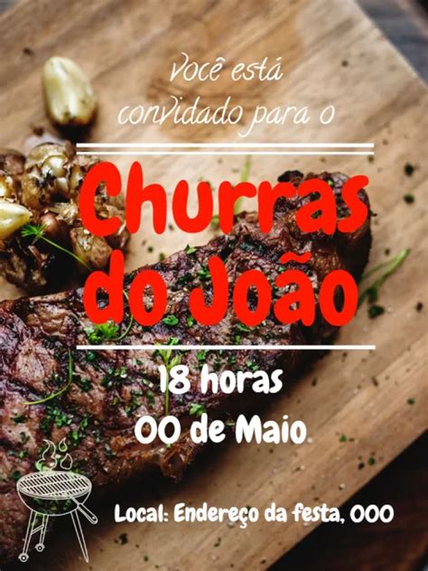 Convite De Anivers Rio Churrasco Edite Online