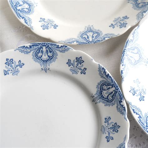 antique French plates french plates blue french plates