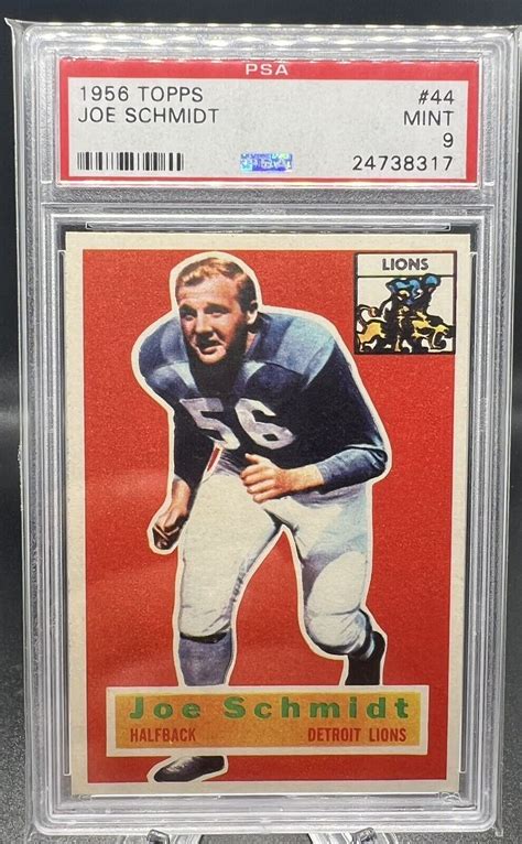 1956 Topps JOE SCHMIDT 44 Rookie RC PSA 9 Mint Low Population EBay