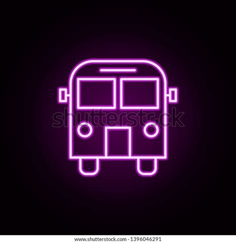 School Bus Neon Icon Elements Education Stock Vector Royalty Free 1396046291 Shutterstock