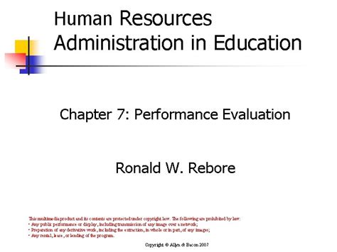 Human Resources Administration In Education Chapter 7 Performance