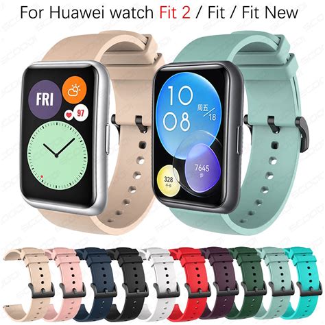 สายนาฬิกาข้อมือซิลิโคน แบบเปลี่ยน สําหรับ Huawei Watch Fit 2 Fit