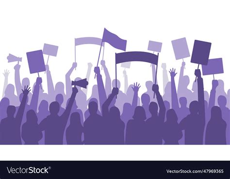 Activists protest political riot sign banners Vector Image