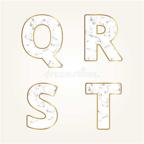 L Alphabet De Marbre Signes Marque Avec Des Lettres Q R S T Police