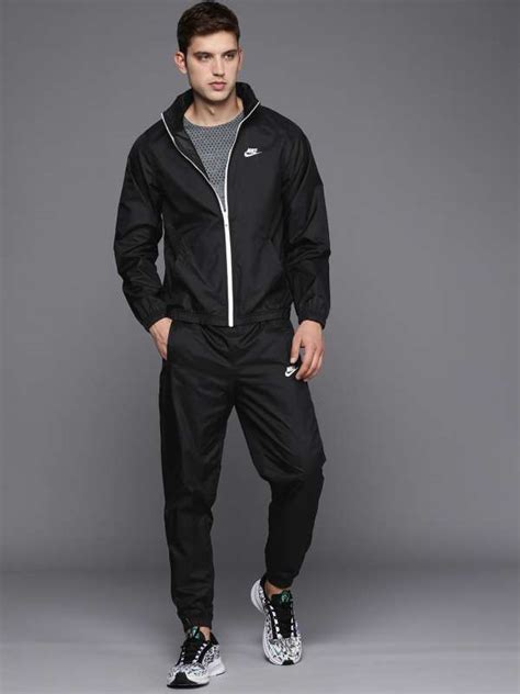 Nike Sportswear Men Black Solid As M Nsw Ce Trk Suit Wvn Basic Loose Fit Tracksuit