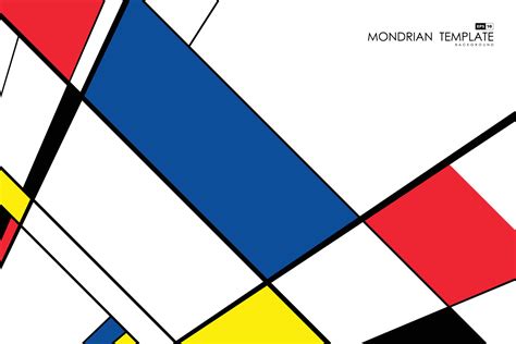 Abstract Mondrian Template Design Artwork Retro Perspective Background