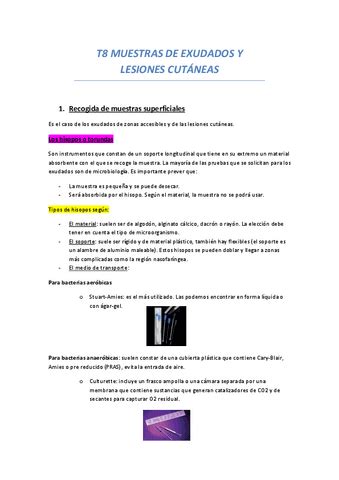 T Muestras De Exudados Y Lesiones Cutaneas Pdf